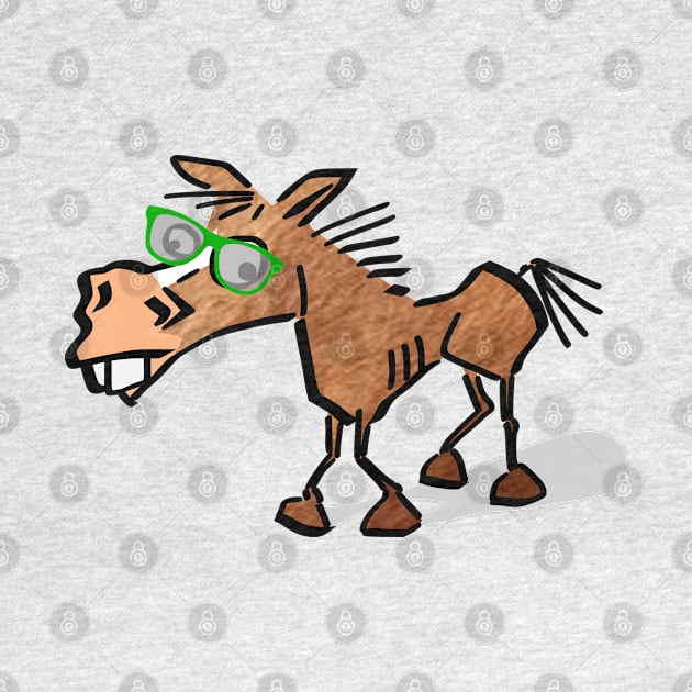 Funny cute horse glasses by Kingluigi